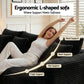 Metis 3 Seater Modular Sofa Bed with Ottoman Sectional Boneless Couches - Black