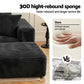 Metis 3 Seater Modular Sofa Bed with Ottoman Sectional Boneless Couches - Black