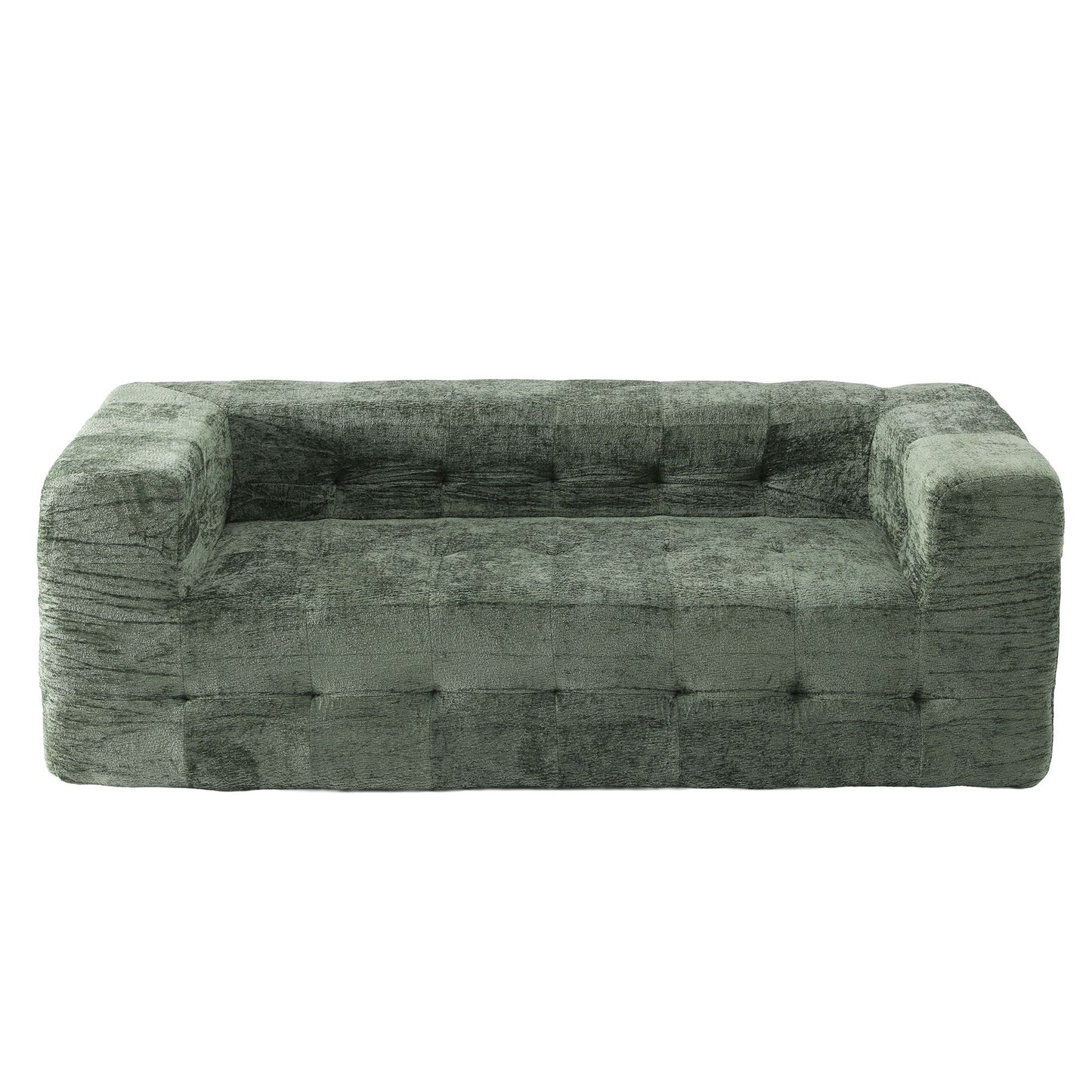 Melantha 2 Seater Comfort Boneless Sofa for Living Room Luxury Chenille - Green