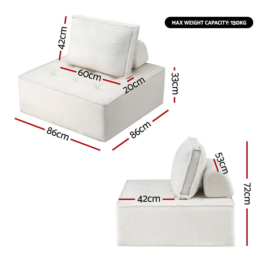 Moritz Floor Sofa Lounge Chair with Pillow