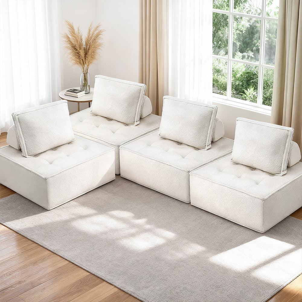 Moritz Floor Sofa Lounge Chair 4 Seater with Pillow