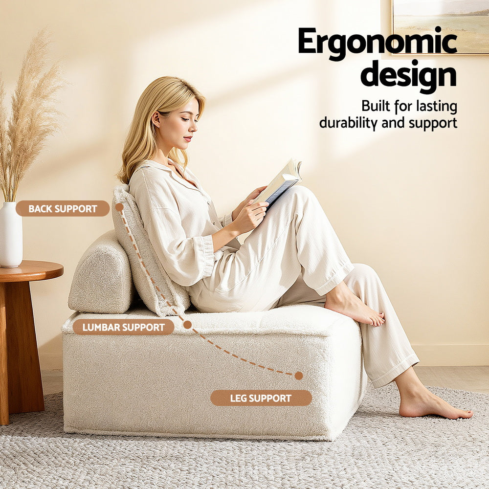 Moritz Floor Sofa Lounge Chair 4 Seater with Pillow