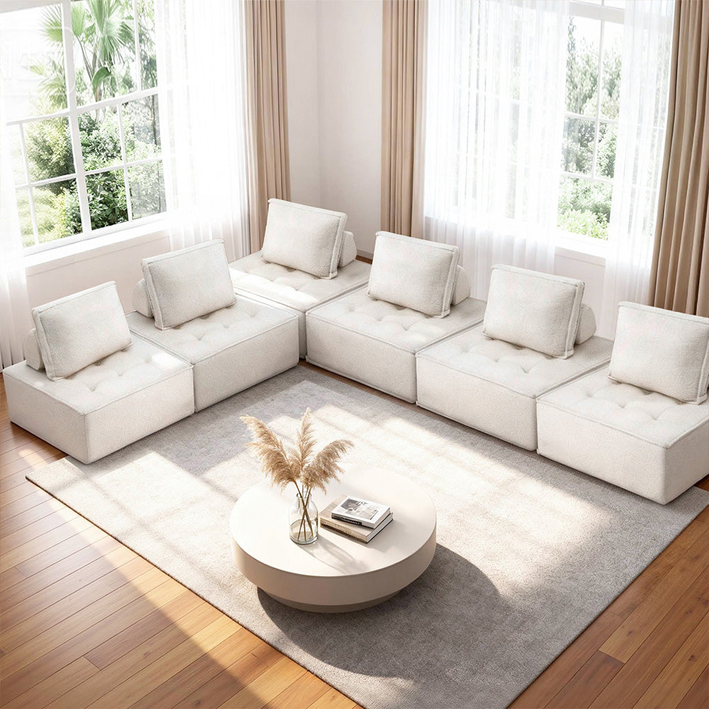 Moritz Floor Sofa Lounge Chair 6 Seater with Pillow