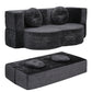 Mavira 2 Seater 2 in 1 Convertible Compressed Sofa Bed, Folding Boneless - Grey