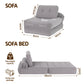 Mavira 1 Seater Corduroy Convertible Sofa Bed Pull Out Boneless Couch - Grey
