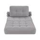Mavira 1 Seater Corduroy Convertible Sofa Bed Pull Out Boneless Couch - Grey