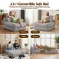 Mavira 1 Seater Corduroy Convertible Sofa Bed Pull Out Boneless Couch - Grey