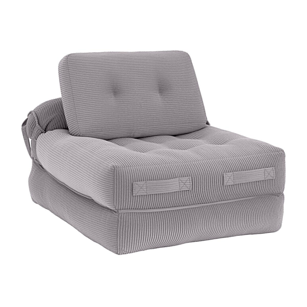 Mavira 1 Seater Corduroy Convertible Sofa Bed Pull Out Boneless Couch - Grey