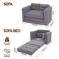 Mavira 2 Seater Corduroy Convertible Sofa Bed Pull Out Boneless Couch - Grey