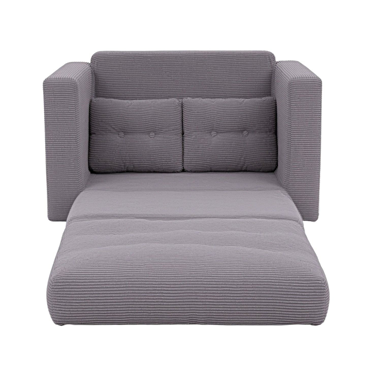 Mavira 2 Seater Corduroy Convertible Sofa Bed Pull Out Boneless Couch - Grey