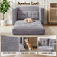 Mavira 2 Seater Corduroy Convertible Sofa Bed Pull Out Boneless Couch - Grey