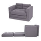 Mavira 2 Seater Corduroy Convertible Sofa Bed Pull Out Boneless Couch - Grey