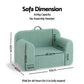 Mavis Sofa Foam Couch with Carry Handle - Mint Green