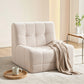 Melinae Single Small Boneless Couches for Living Room Fabric - White