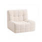 Melinae Single Small Boneless Couches for Living Room Fabric - White
