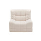 Melinae Single Small Boneless Couches for Living Room Fabric - White