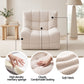 Melinae Single Small Boneless Couches for Living Room Fabric - White