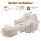 Bean Bag Sofa w/Ottoman Corduroy for Adults Teens White