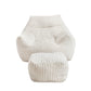 Bean Bag Sofa w/Ottoman Corduroy for Adults Teens White