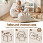 Bean Bag Sofa w/Ottoman Corduroy for Adults Teens White