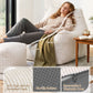 Bean Bag Sofa w/Ottoman Corduroy for Adults Teens White
