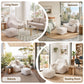 Bean Bag Sofa w/Ottoman Corduroy for Adults Teens White