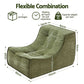 Floor Sofa Armless Chenille No Assembly Removable Cover Green