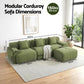 Marianne 3-Seater 300cm Modular Sofa Bed Comfort L-Shaped Sectional Boneless Couch - Green