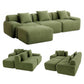 Marianne 3-Seater 300cm Modular Sofa Bed Comfort L-Shaped Sectional Boneless Couch - Green