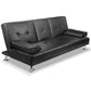 Meleena 3-Seater PU Leather Sofa Bed - Black