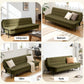 Marielle 3 Seater Sofa Bed, 1.9m Soft Innerspring Adjustable Couch Futon Chair - Green