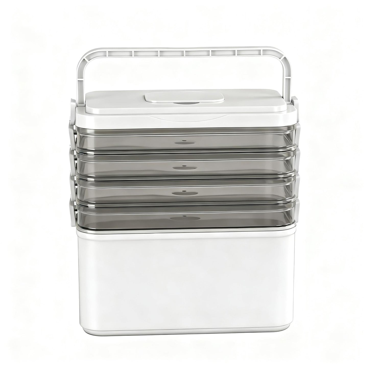 5 Tier Portable Storage Box Detachable with Handles Plastic Clear
