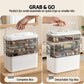 5 Tier Portable Storage Box Detachable with Handles Plastic Clear