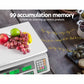 Scales Digital Kitchen 40KG Weighing Scales Platform Scales LCD - White