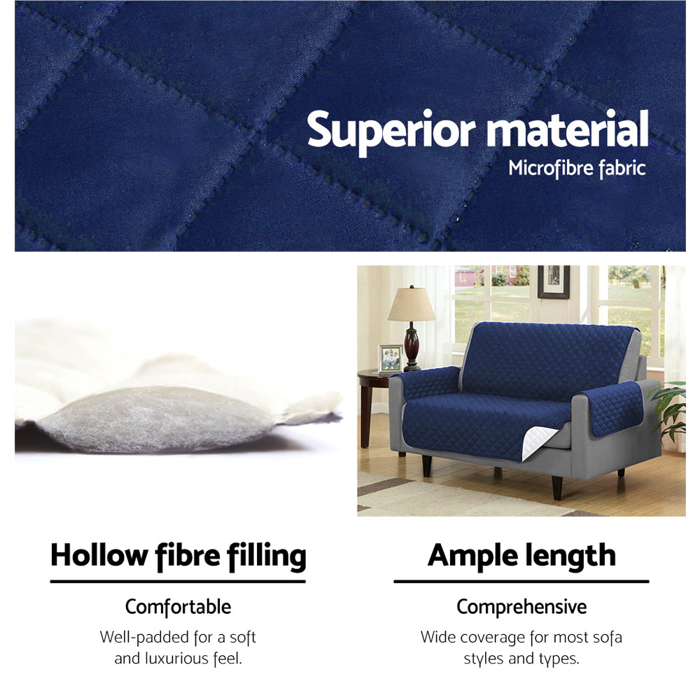 Sofa Cover Quilted Couch Covers Lounge Protector Slipcovers 3 Seater Navy