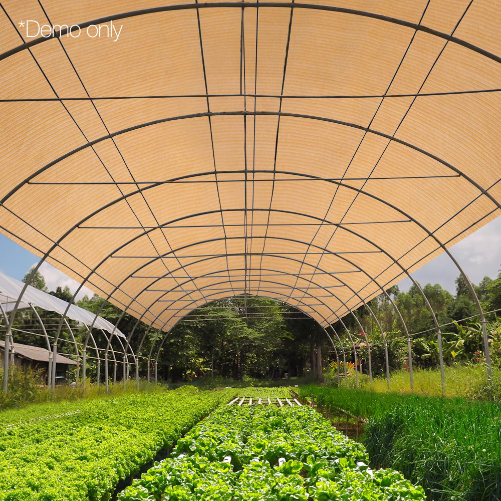 Instahut 50% Shade Cloth 1.83x50m Shadecloth Sail Heavy Duty Beige