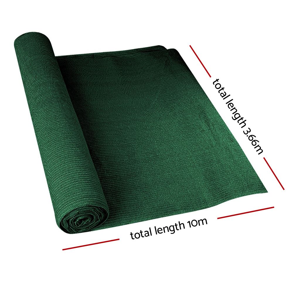 Instahut 90% Shade Cloth 3.66x10m Shade cloth Sail Heavy Duty Green