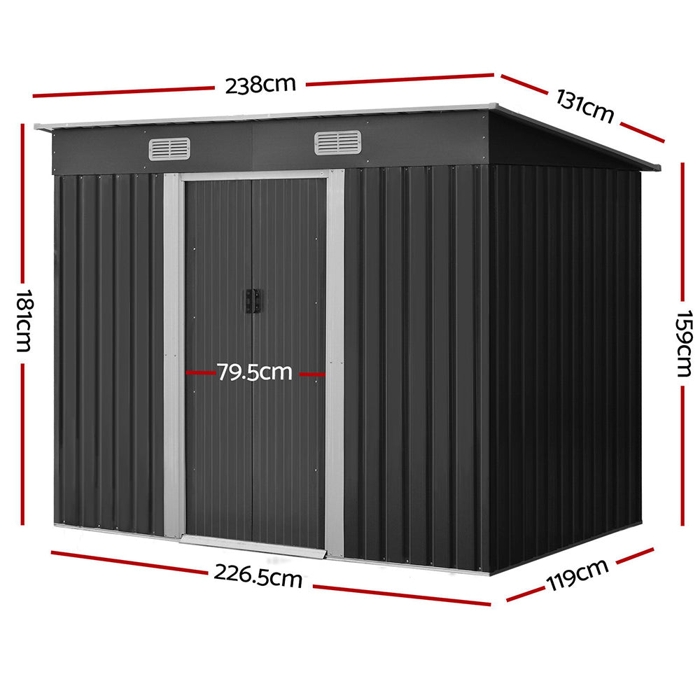 Garden Shed 2.38x1.31M Outdoor Storage Sheds Tool Workshop