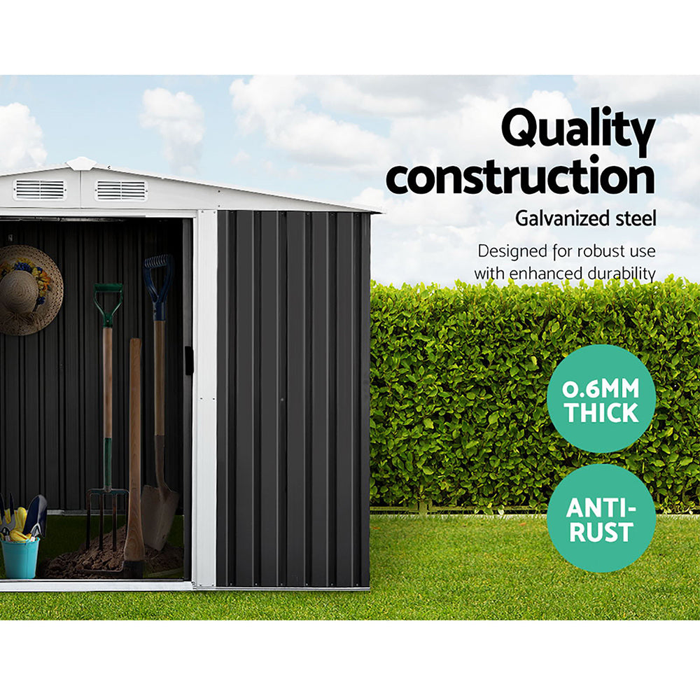 Garden Shed Outdoor Storage Sheds Tool Workshop 2.58x2.07m with Base