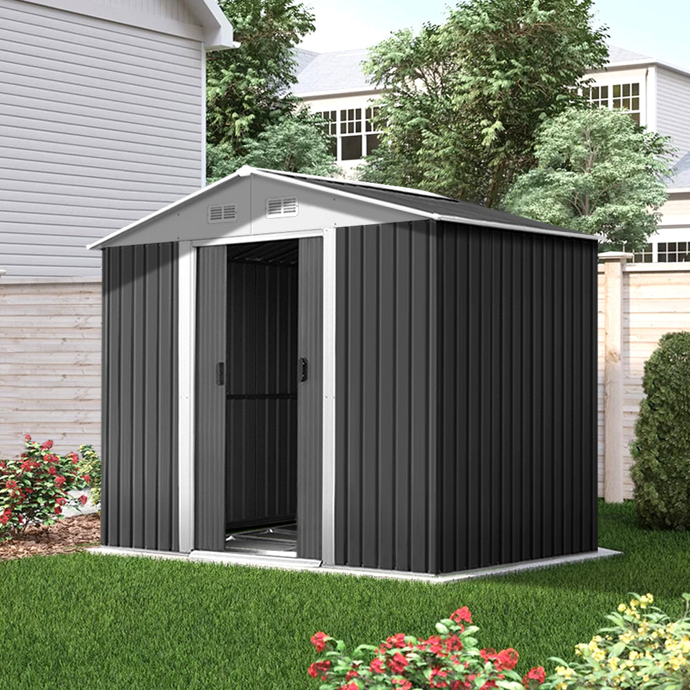 Garden Shed Outdoor Storage Sheds Tool Workshop 2.58x2.07m with Base