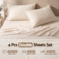 Double Sheet Set 150 GSM Anti-pilling Micro Flannel 4 Piece - Cream White