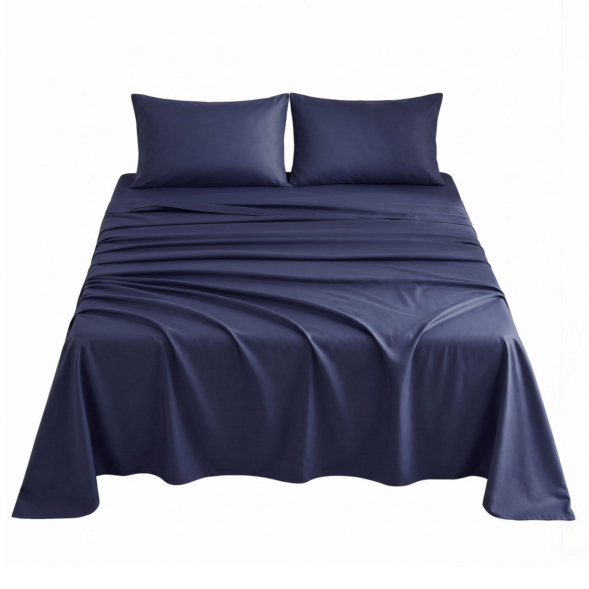 Double 500TC Cotton 4Pcs Sheet Set with 40cm Extra Deep Pocket - Navy Blue