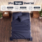 Single 500TC Cotton 4Pcs Sheet Set with 40cm Extra Deep Pocket - Navy Blue