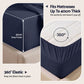 Single 500TC Cotton 4Pcs Sheet Set with 40cm Extra Deep Pocket - Navy Blue