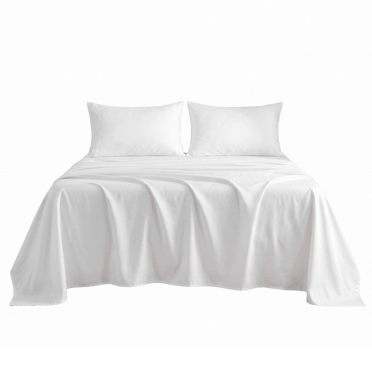 Double 500TC Cotton 4Pcs Sheet Set with 40cm Extra Deep Pocket - White
