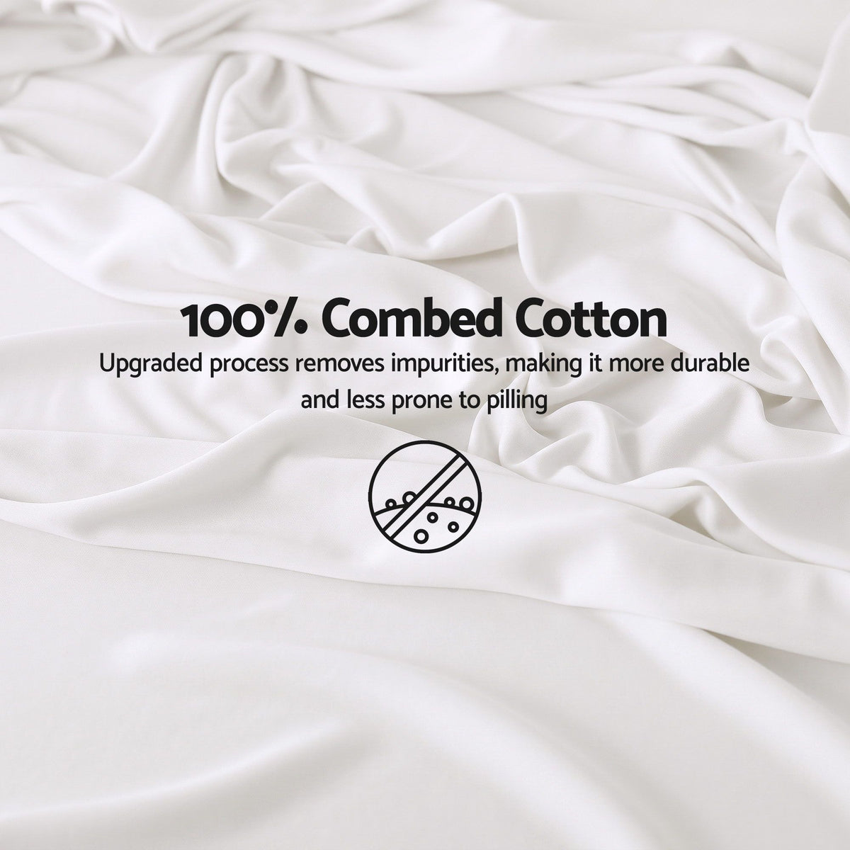 Double 500TC Cotton 4Pcs Sheet Set with 40cm Extra Deep Pocket - White