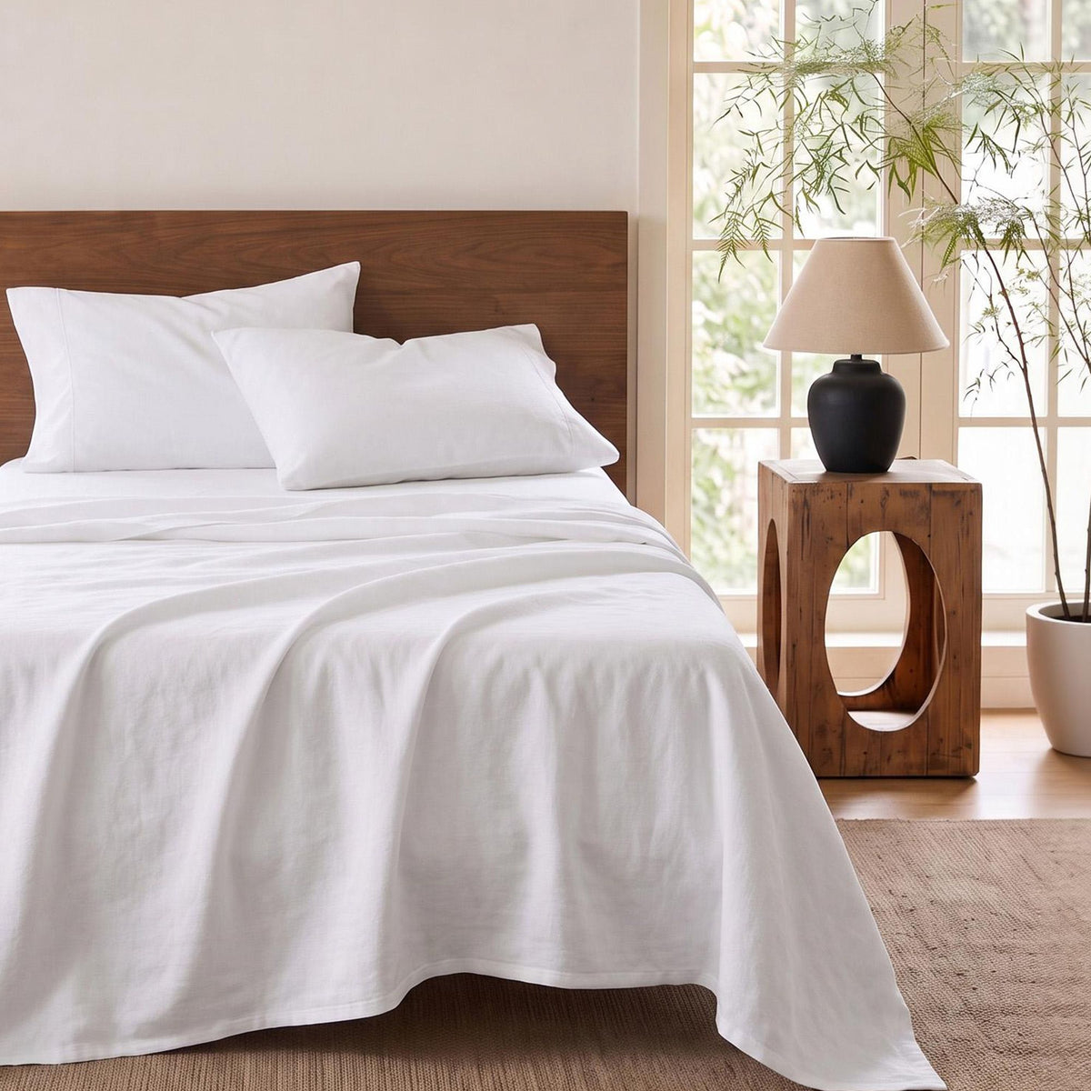 Single 500TC Cotton 4Pcs Sheet Set with 40cm Extra Deep Pocket - White