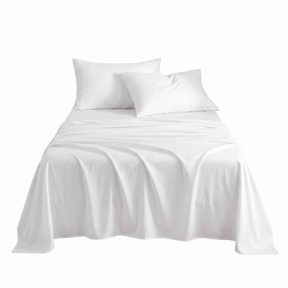 Single 500TC Cotton 4Pcs Sheet Set with 40cm Extra Deep Pocket - White