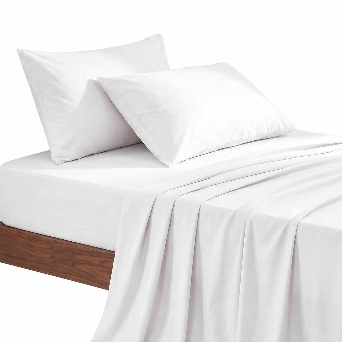 Single 500TC Cotton 4Pcs Sheet Set with 40cm Extra Deep Pocket - White