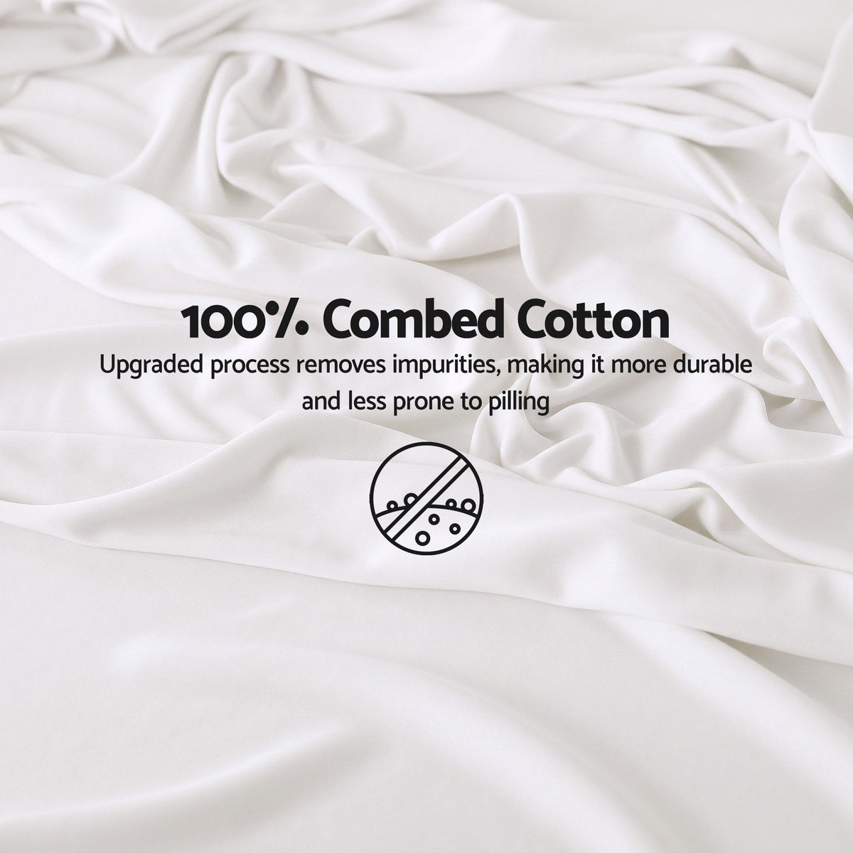 Single 500TC Cotton 4Pcs Sheet Set with 40cm Extra Deep Pocket - White